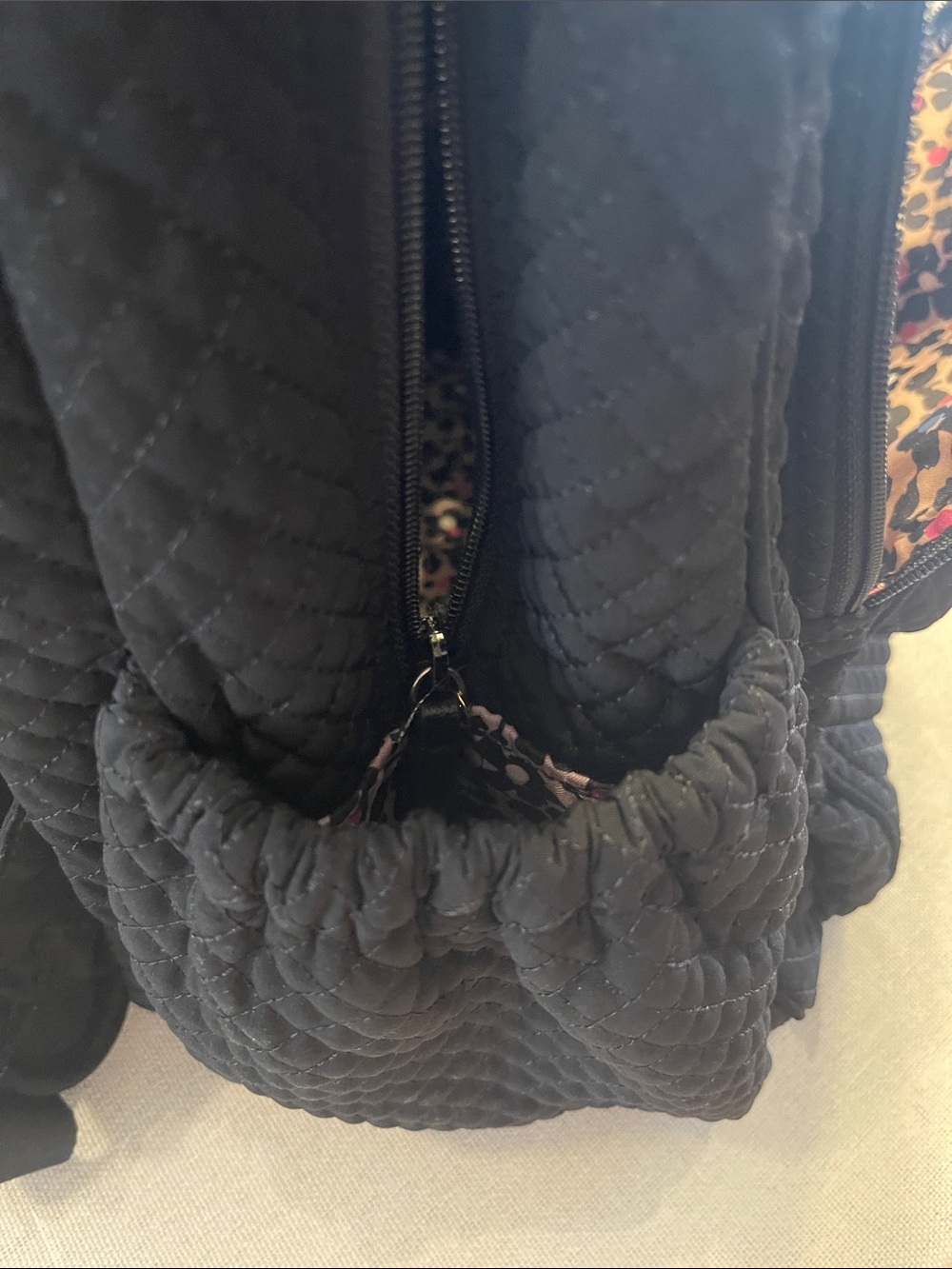 Vera Bradley Black Quilted Backpack travel with Silver Hardware set - Picture 13 of 13